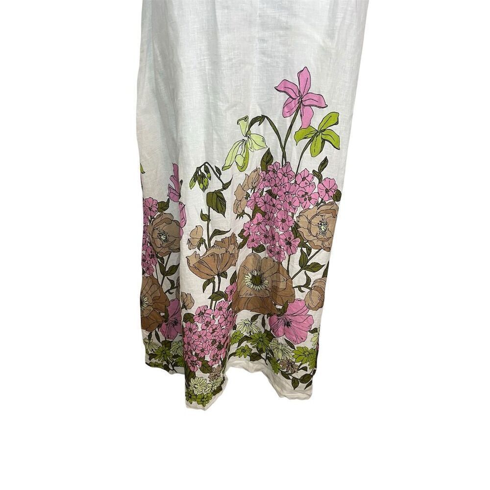 NWT RARE Vineyard Vines Women's‎ White Off Shoulder Botanical Linen Maxi Dress - Picture 2 of 9